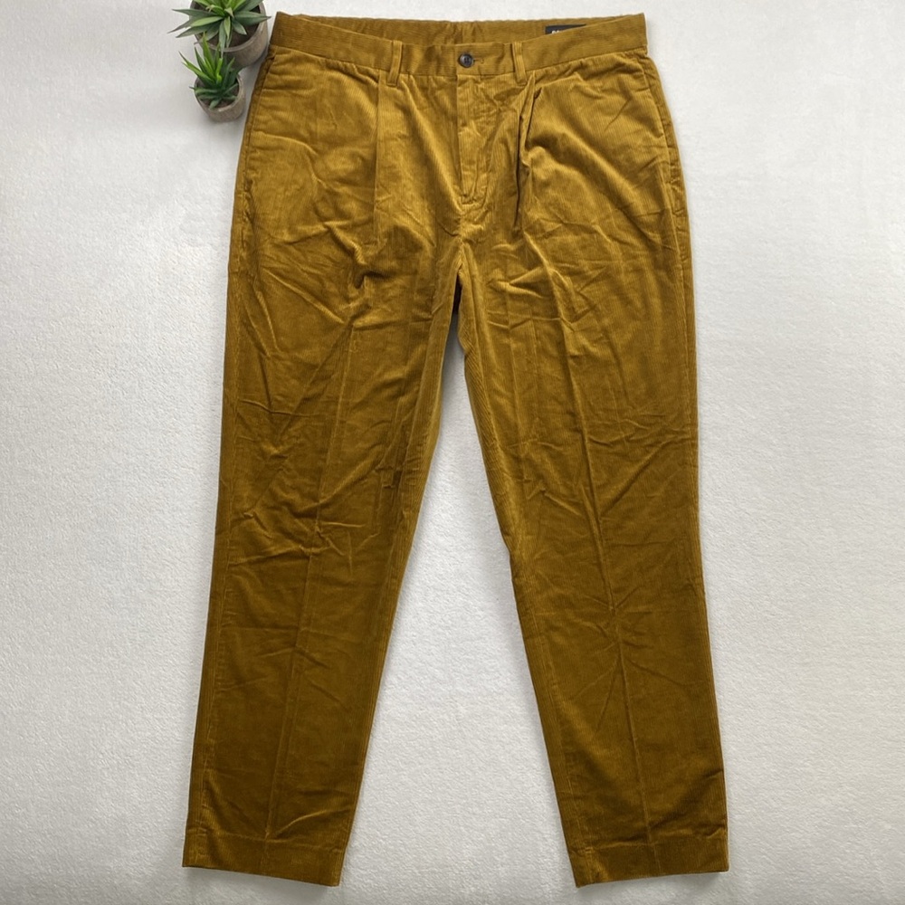 Bonobos Pleated Stretch Corduroy Trouser/Pant (Mustard) *NWOT* - Picture 3 of 16